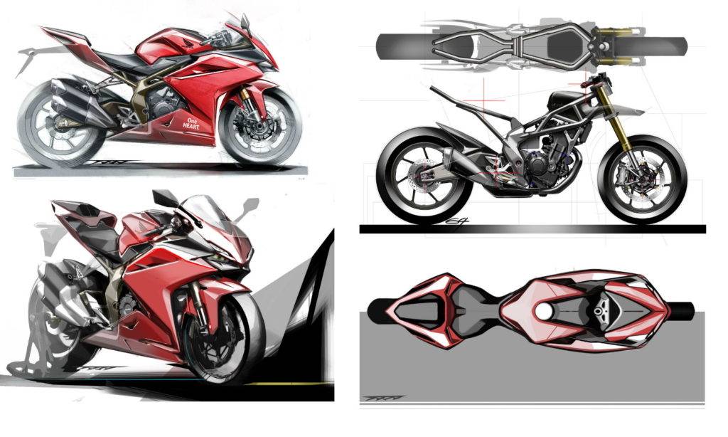 Melihat Sketsa Konsep Dasar Desain Honda CBR250RR 